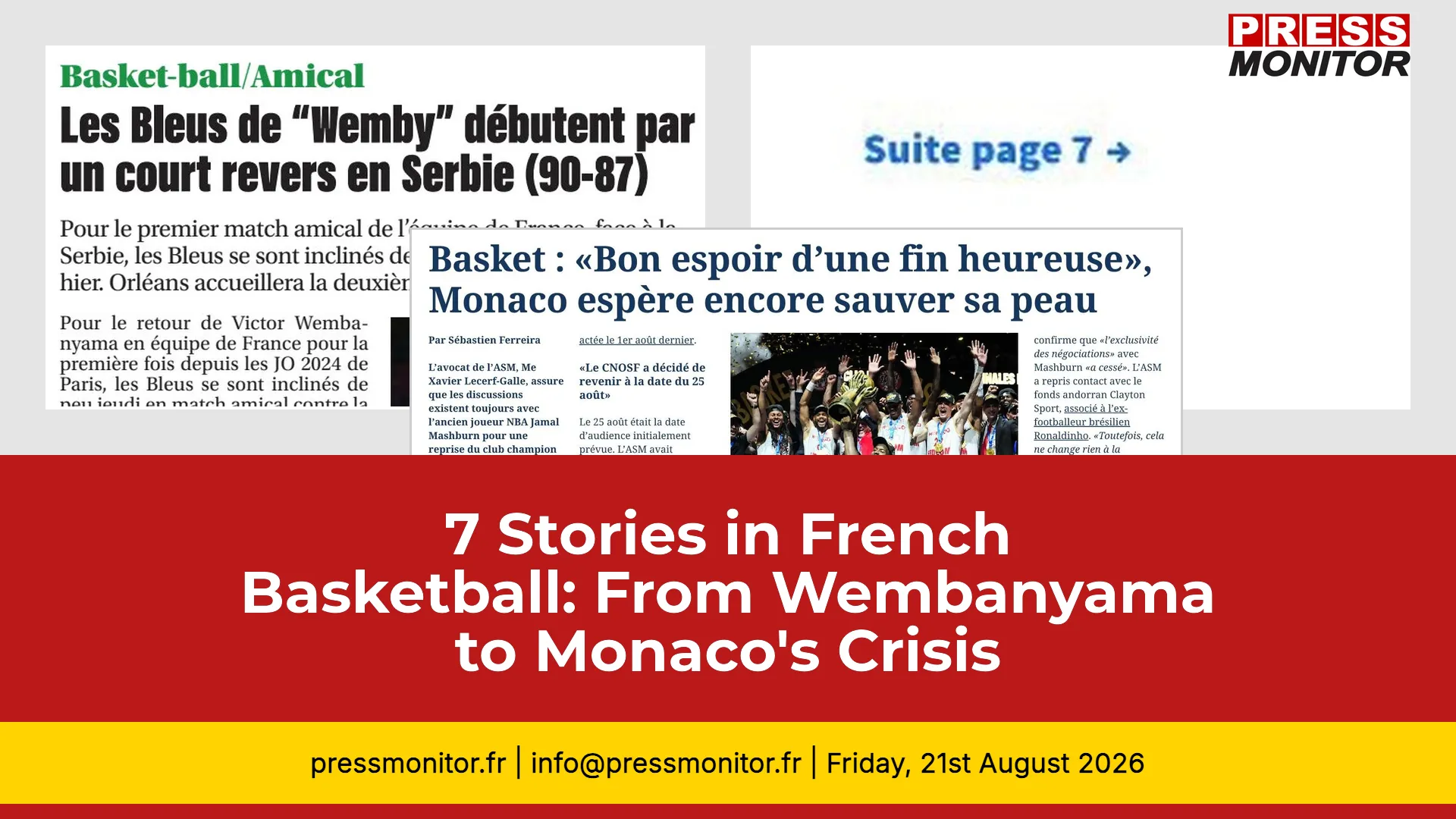 7 Stories in French Basketball: From Wembanyama to Monaco's Crisis