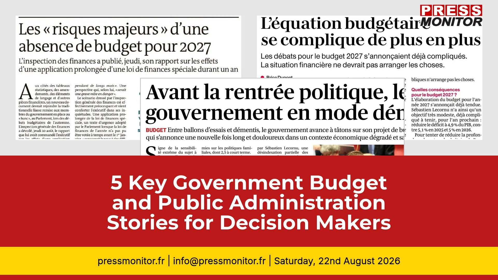 5 Key Government Budget and Public Administration Stories for Decision Makers