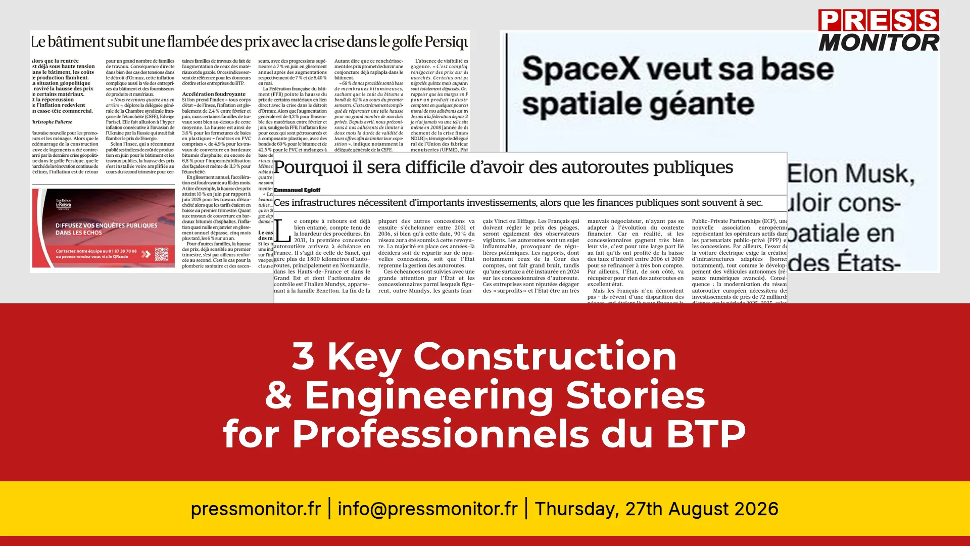 3 Key Construction & Engineering Stories for Professionnels du BTP