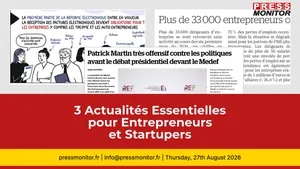 3 Actualités Essentielles pour Entrepreneurs et Startupers