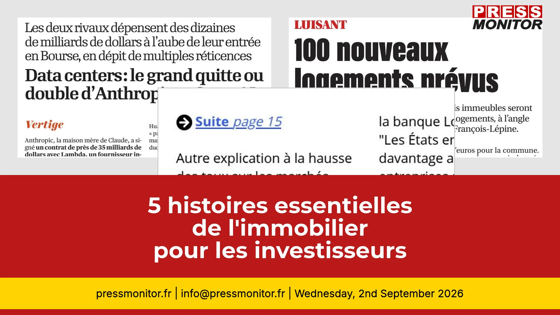 5 histoires essentielles de l'immobilier pour les investisseurs