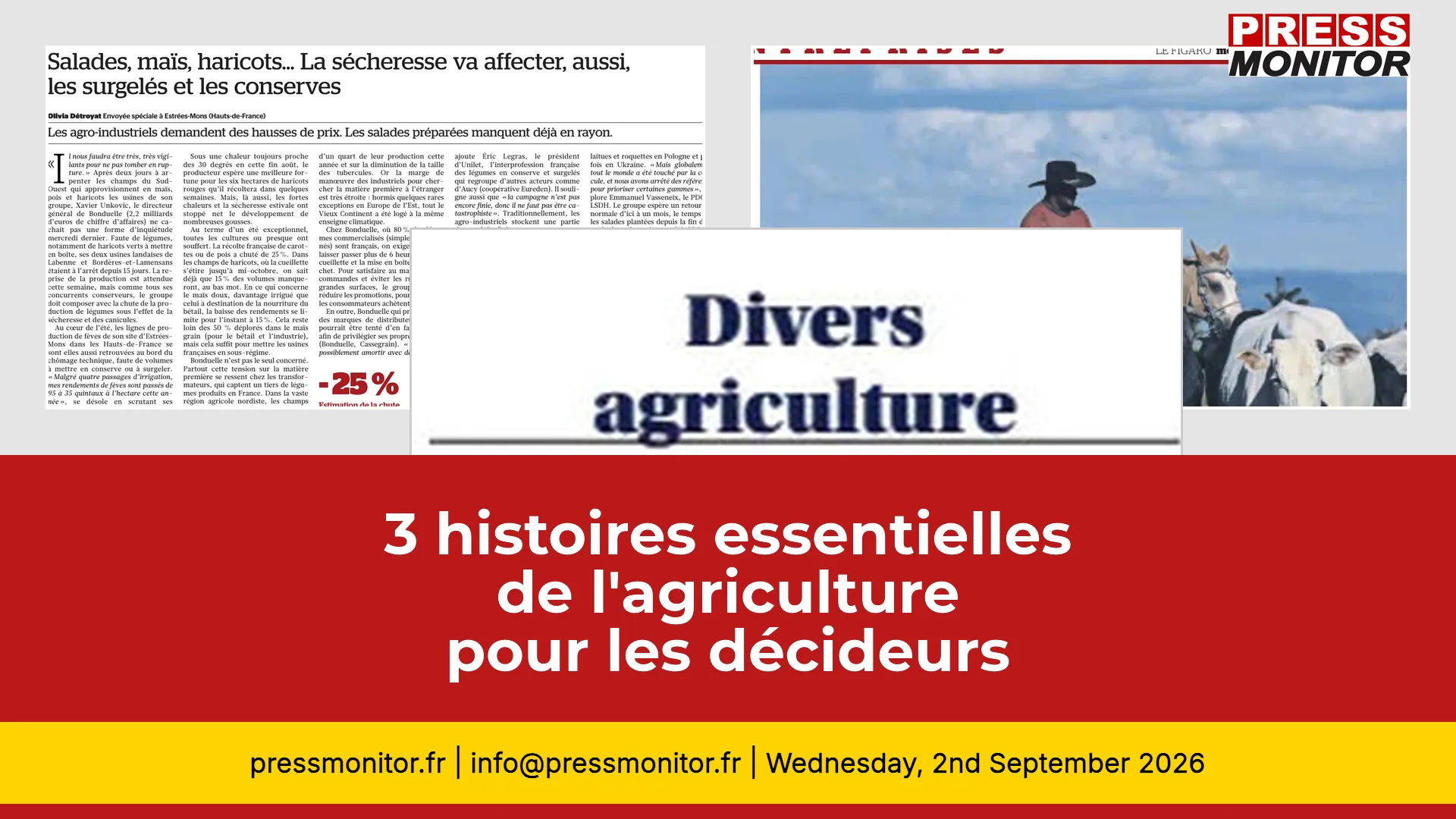 3 histoires essentielles de l'agriculture pour les décideurs