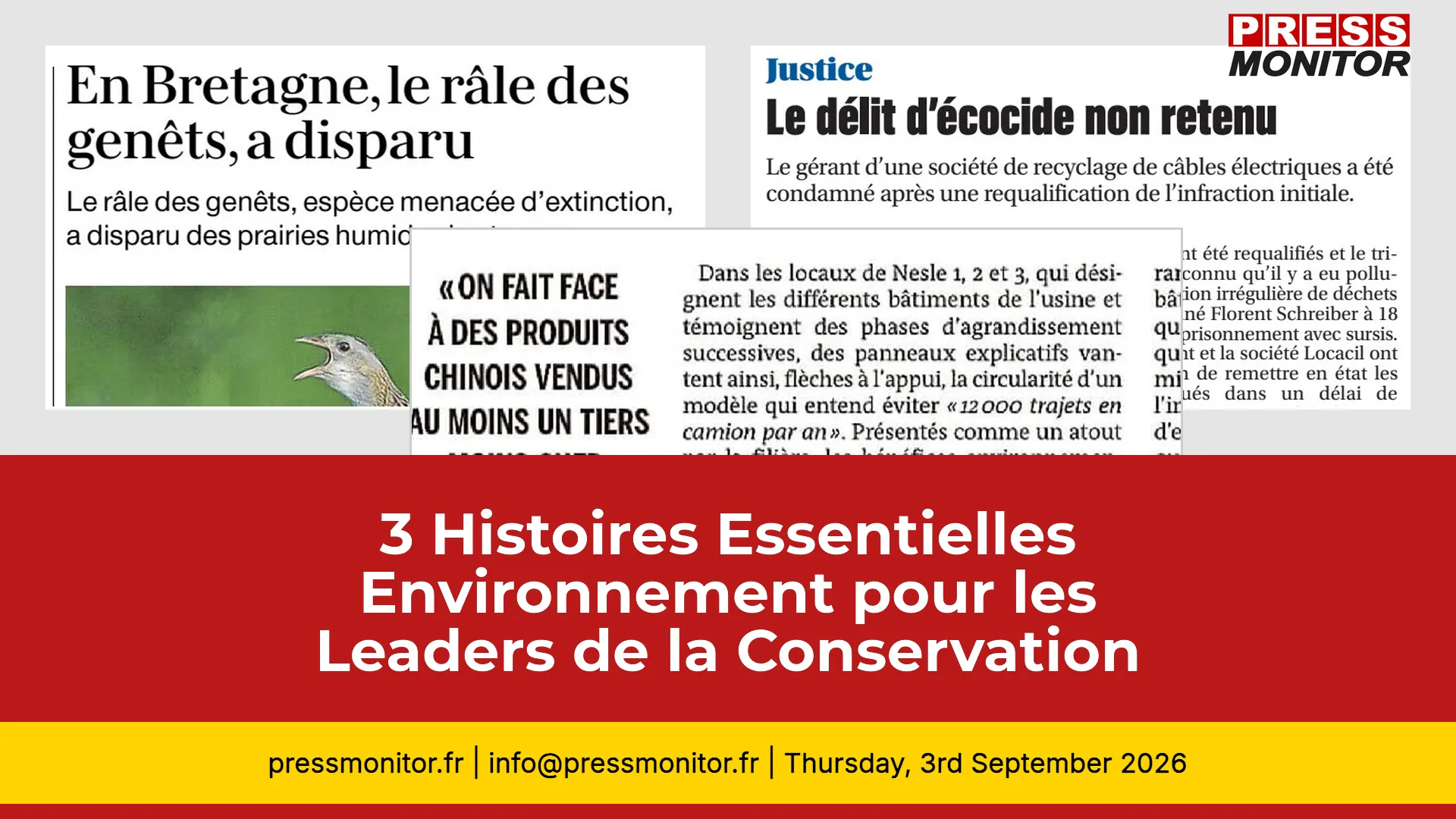3 Histoires Essentielles Environnement pour les Leaders de la Conservation