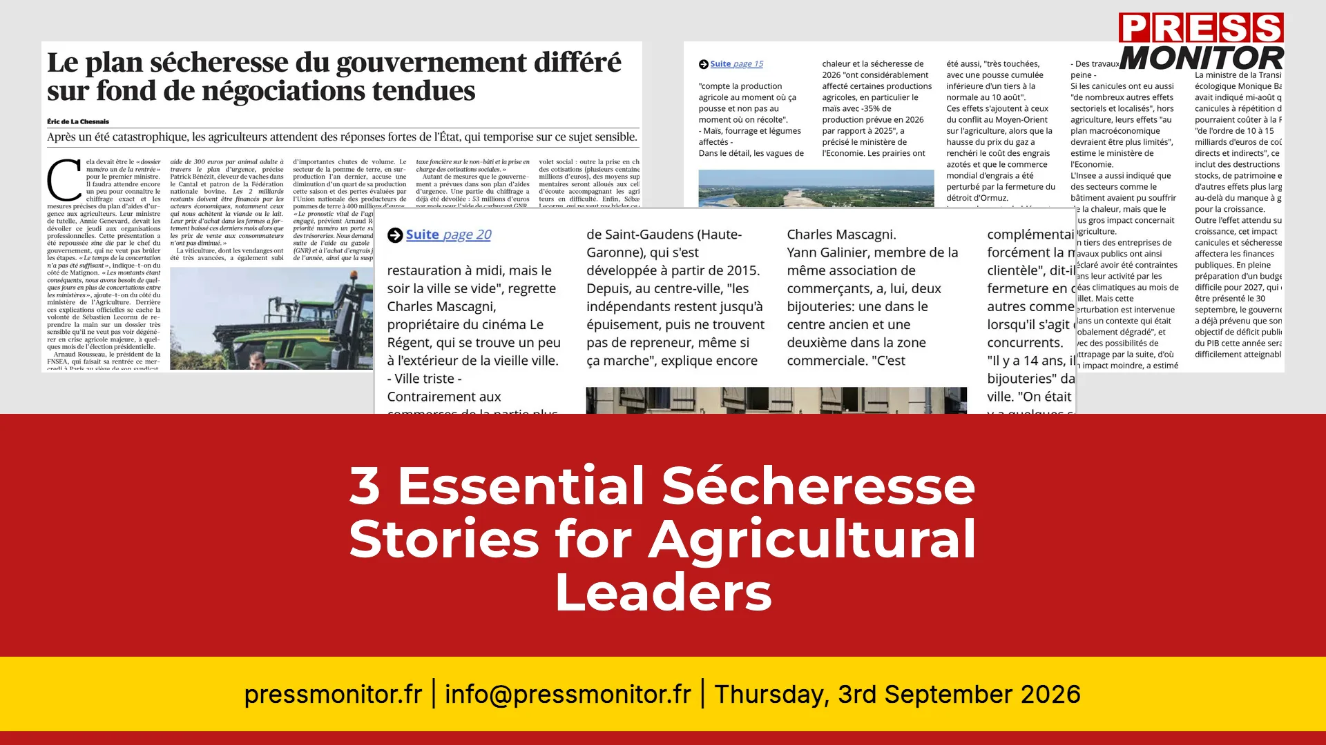 3 Essential Sécheresse Stories for Agricultural Leaders