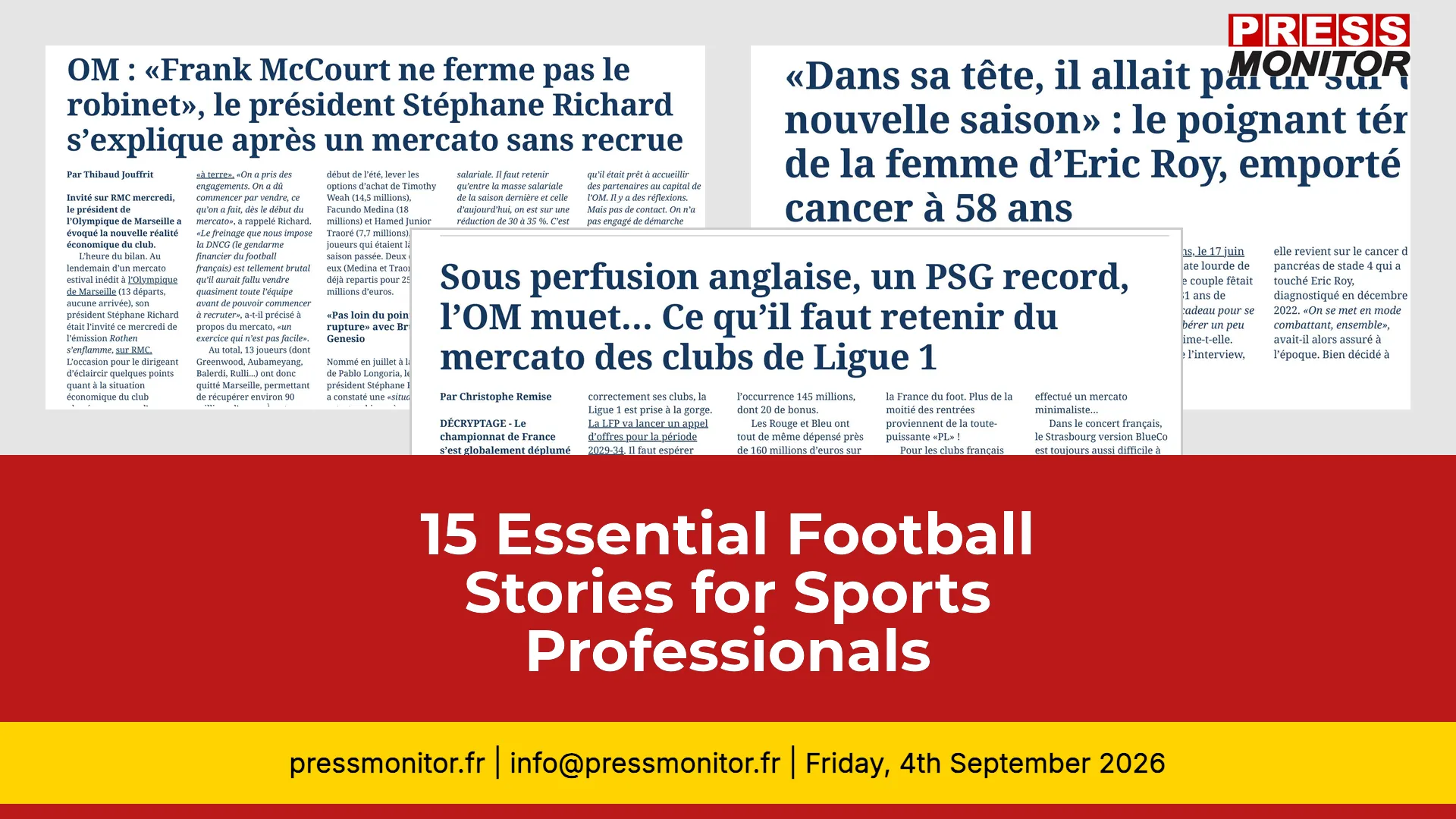 15 Essential Football Stories for Sports Professionals