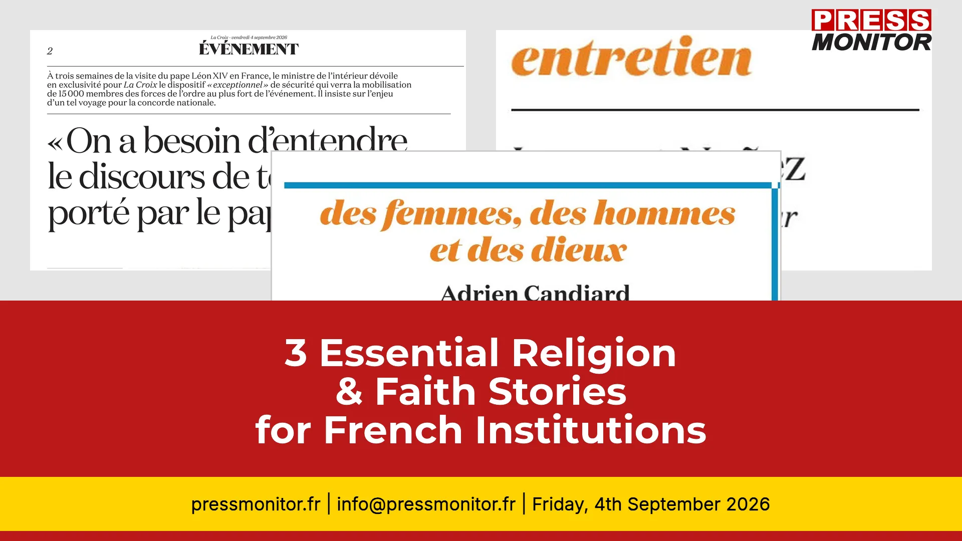 3 Essential Religion & Faith Stories for French Institutions