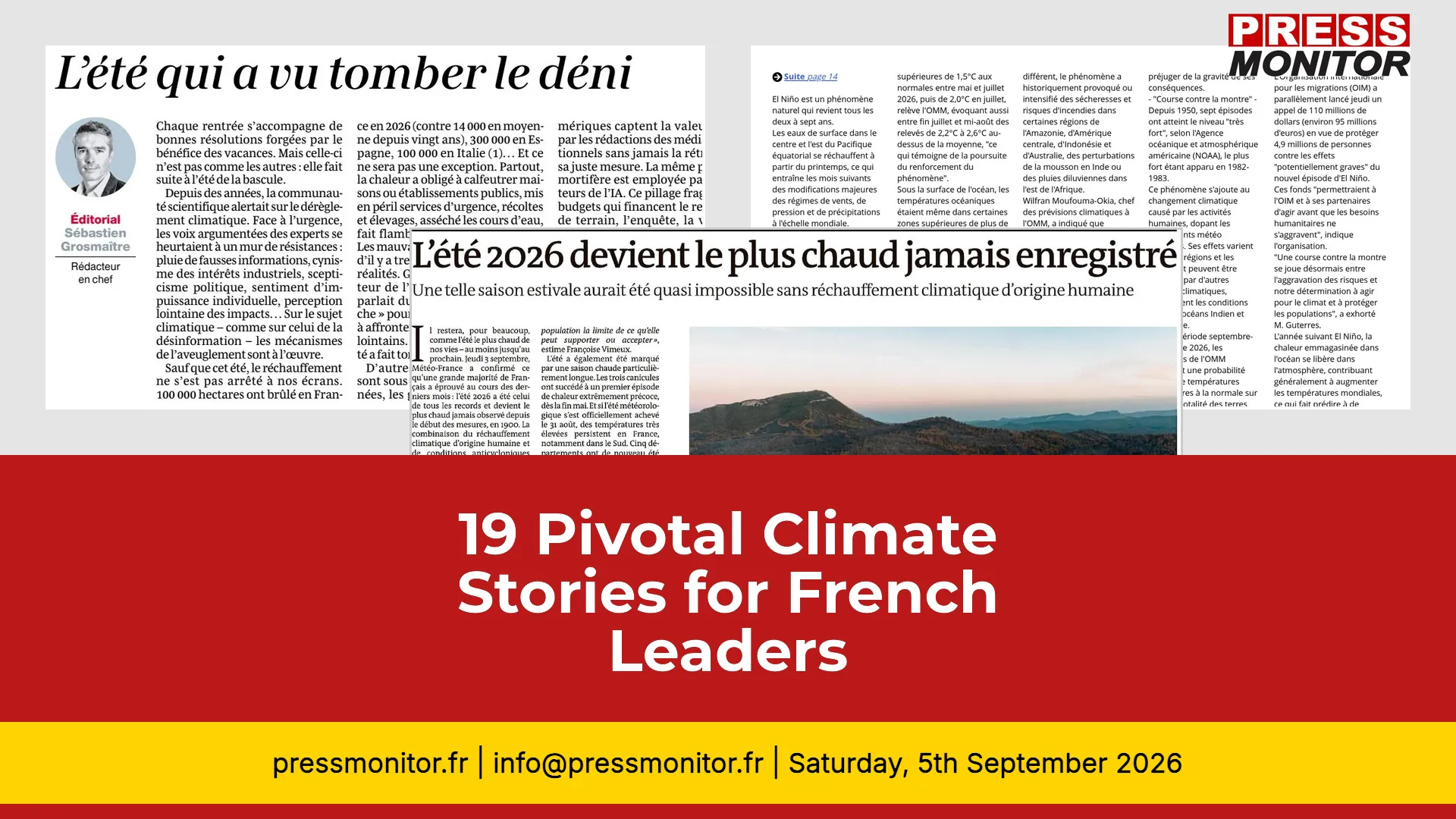 19 Pivotal Climate Stories for French Leaders