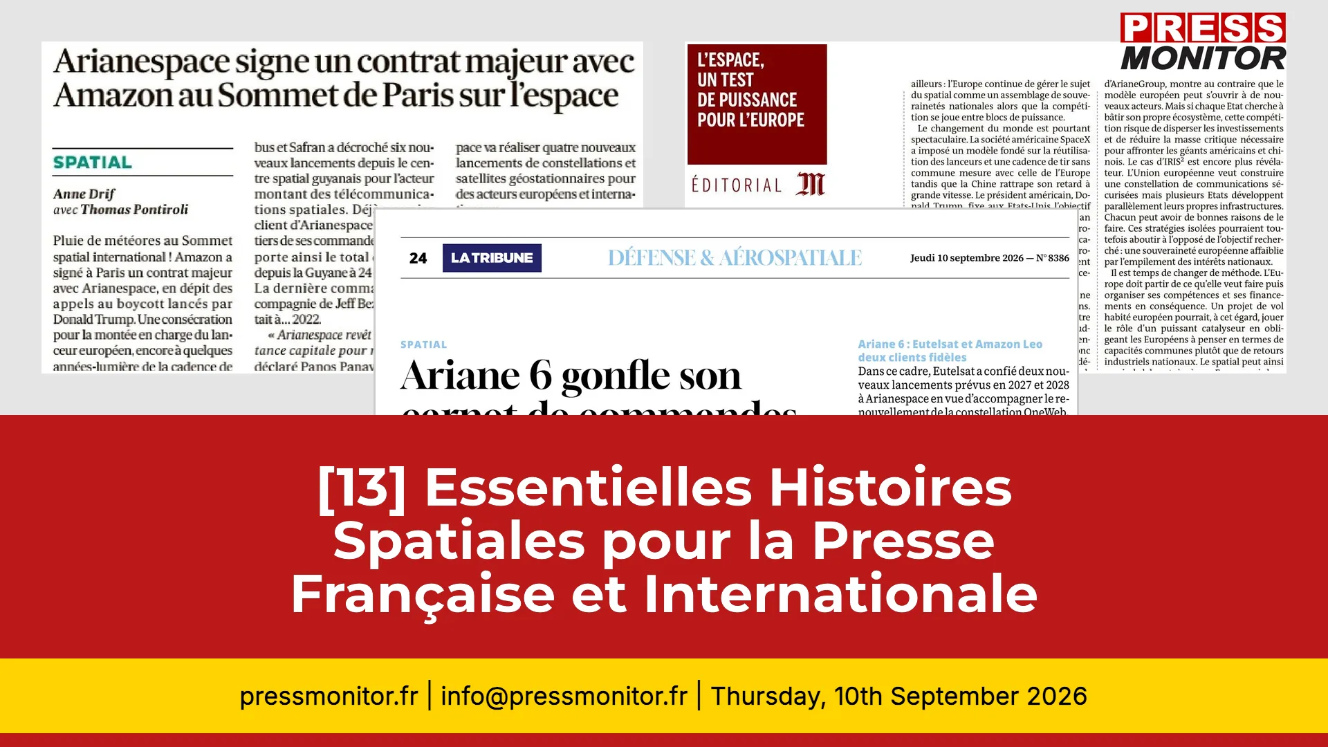 [13] Essentielles Histoires Spatiales pour les Professionnels de la Presse