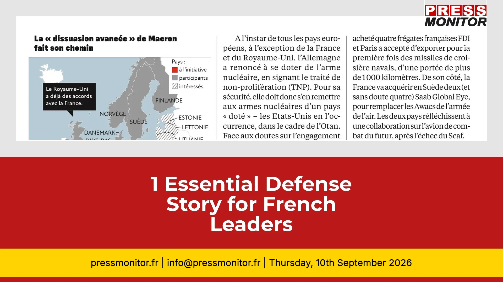 1 Essential Defense Story for French Leaders