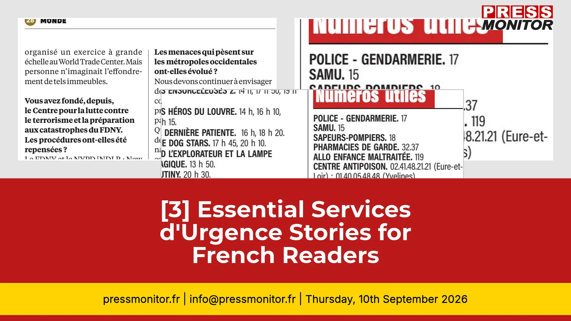 [3] Essential Services d'Urgence Stories for French Readers