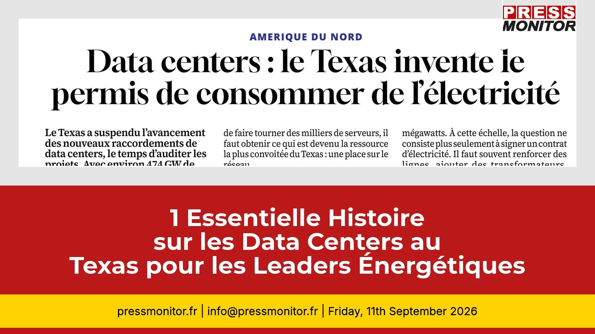 1 Essentielle Histoire sur les Data Centers au Texas pour les Leaders Énergétiques