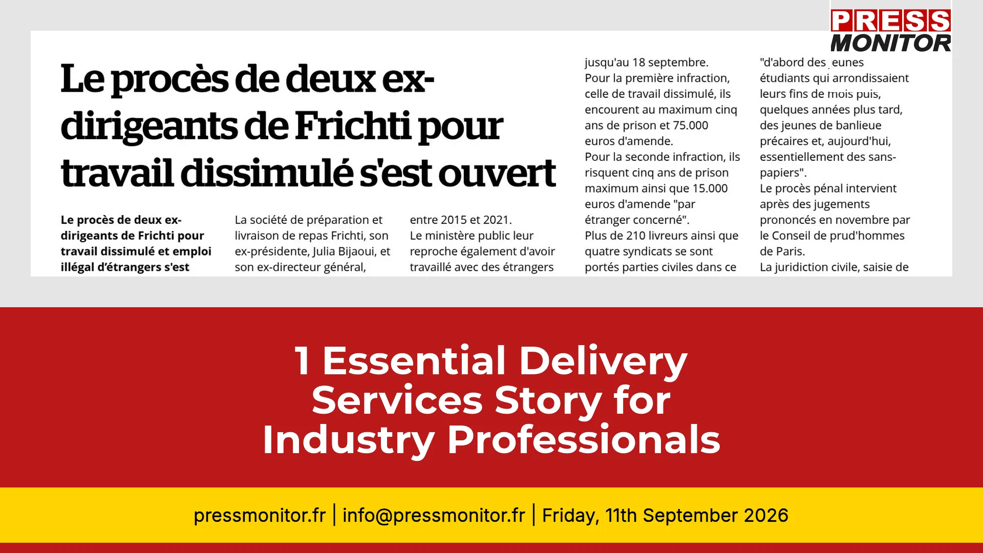 1 Essential Delivery Services Story for Industry Professionals