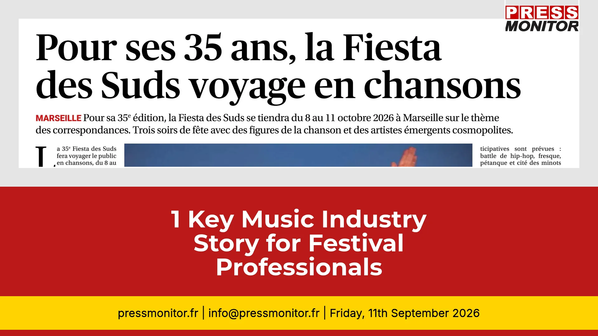 1 Key Music Industry Story for Festival Professionals