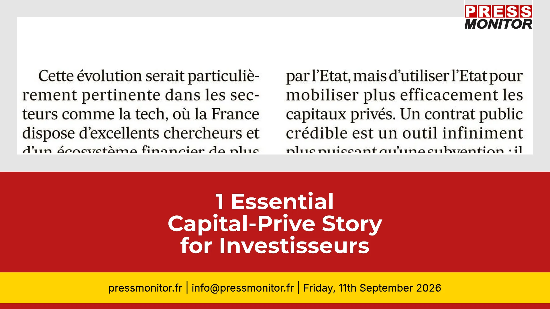 1 Essential Capital-Prive Story for Investisseurs
