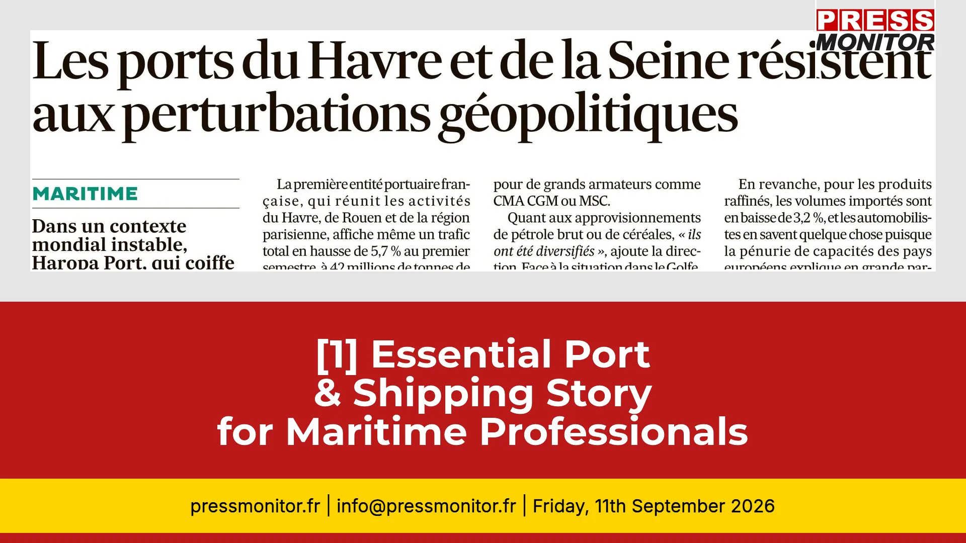 [1] Essential Port & Shipping Story for Maritime Professionals